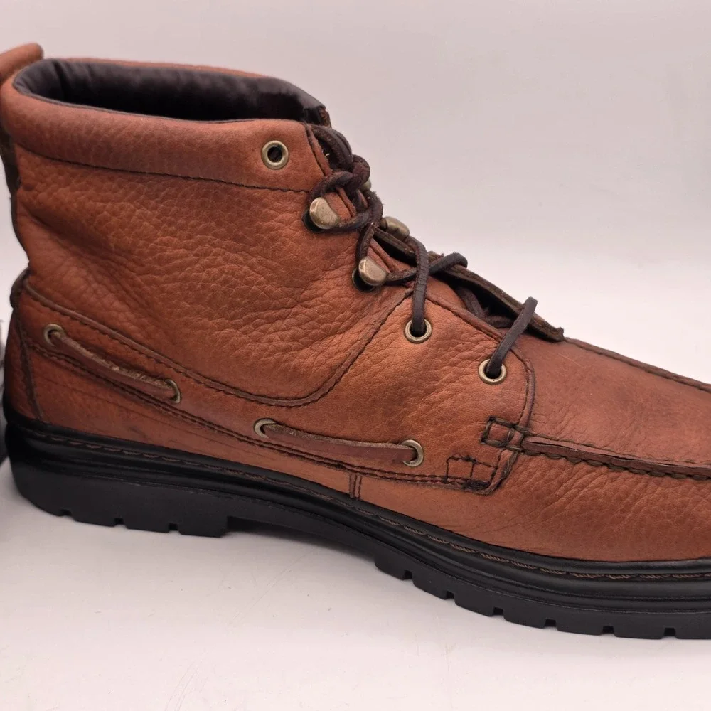 Justin Boots Mens 11 Brown Leather Chukka Moc Toe Ankle Lace Up Casual 991 Rodeo